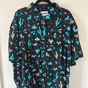 Tipsy Elves Men’s 3XL Midnight Fiesta Hawaiian Shirt –Funny Party